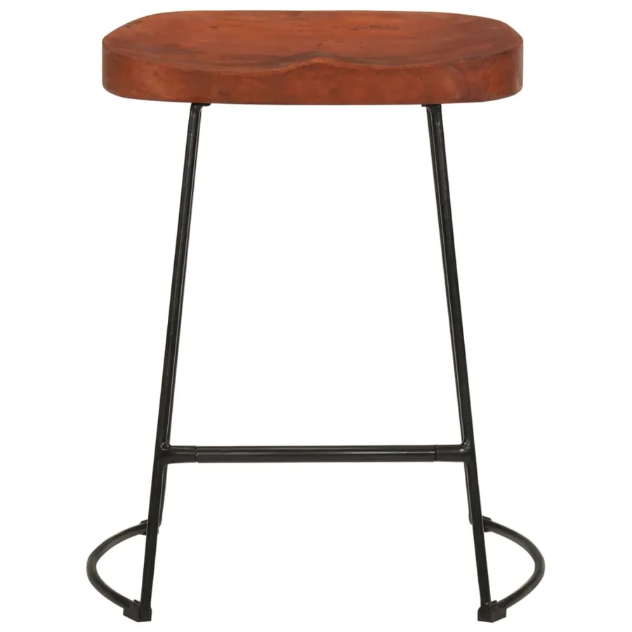 Tabourets de bar Gavin lot de 2 45x38x53cm bois massif manguier - 4