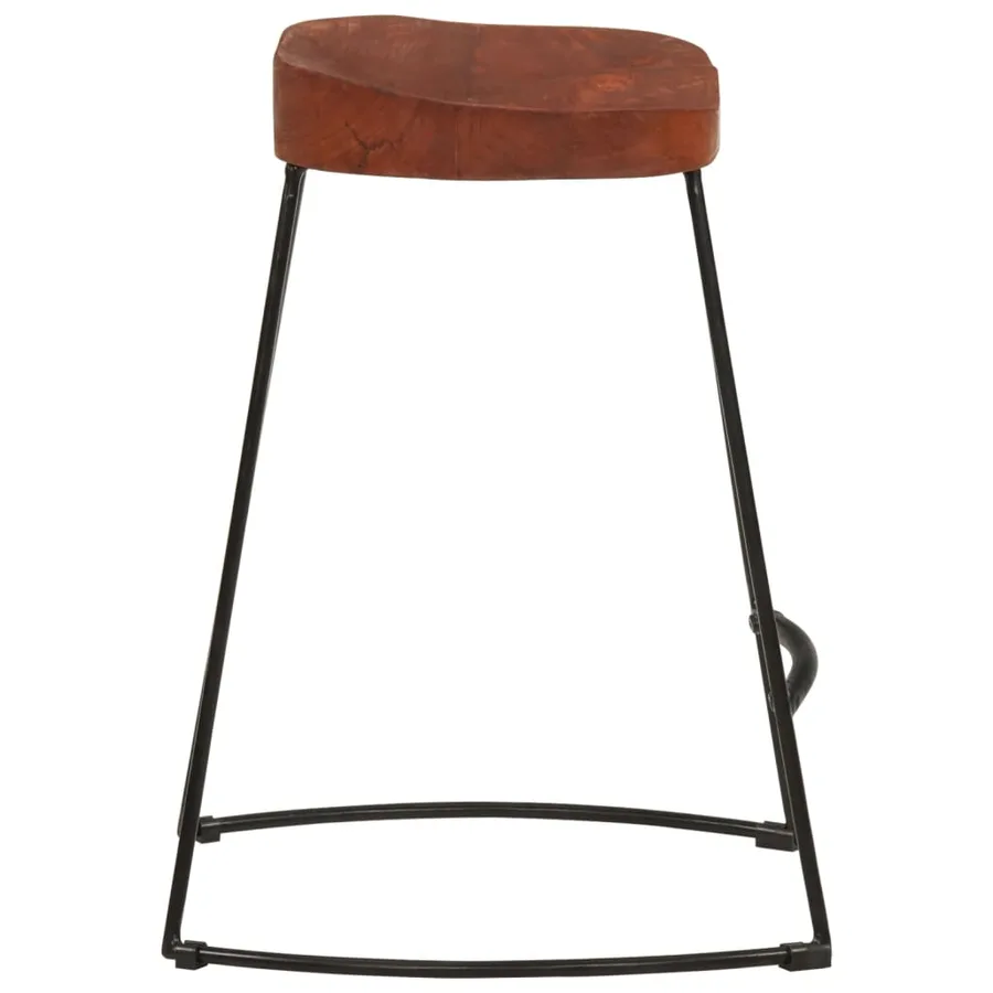 Tabourets de bar Gavin lot de 2 45x38x53cm bois massif manguier - 5