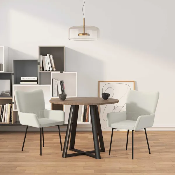 Chaises à manger lot de 2 Crème Velours