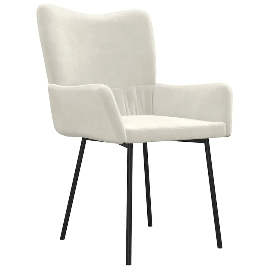 Chaises à manger lot de 2 Crème Velours - 4