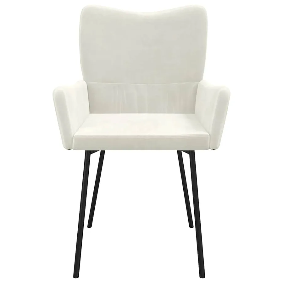 Chaises à manger lot de 2 Crème Velours - 5