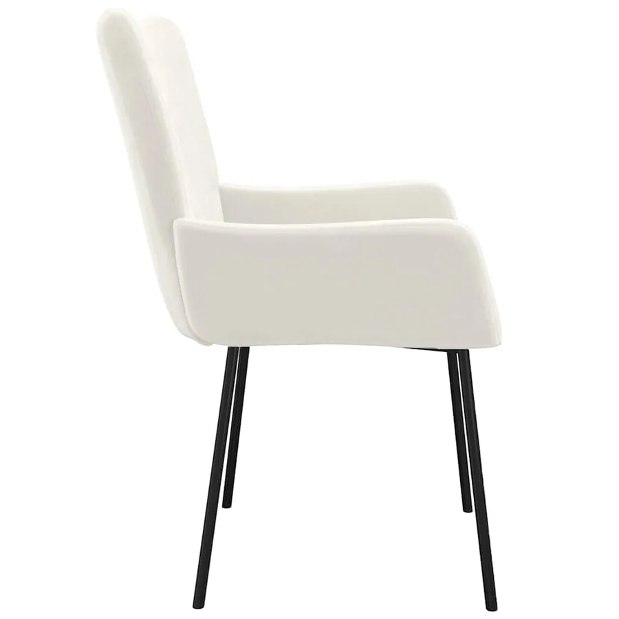 Chaises à manger lot de 2 Crème Velours - 6