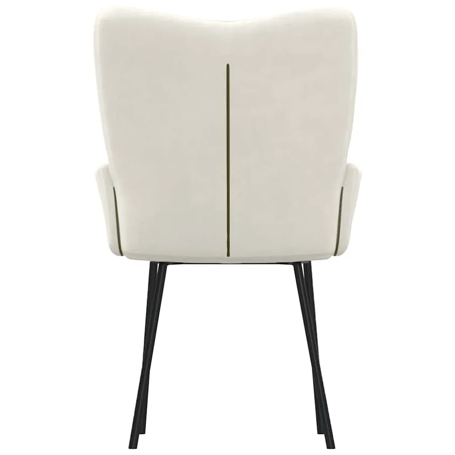 Chaises à manger lot de 2 Crème Velours - 7