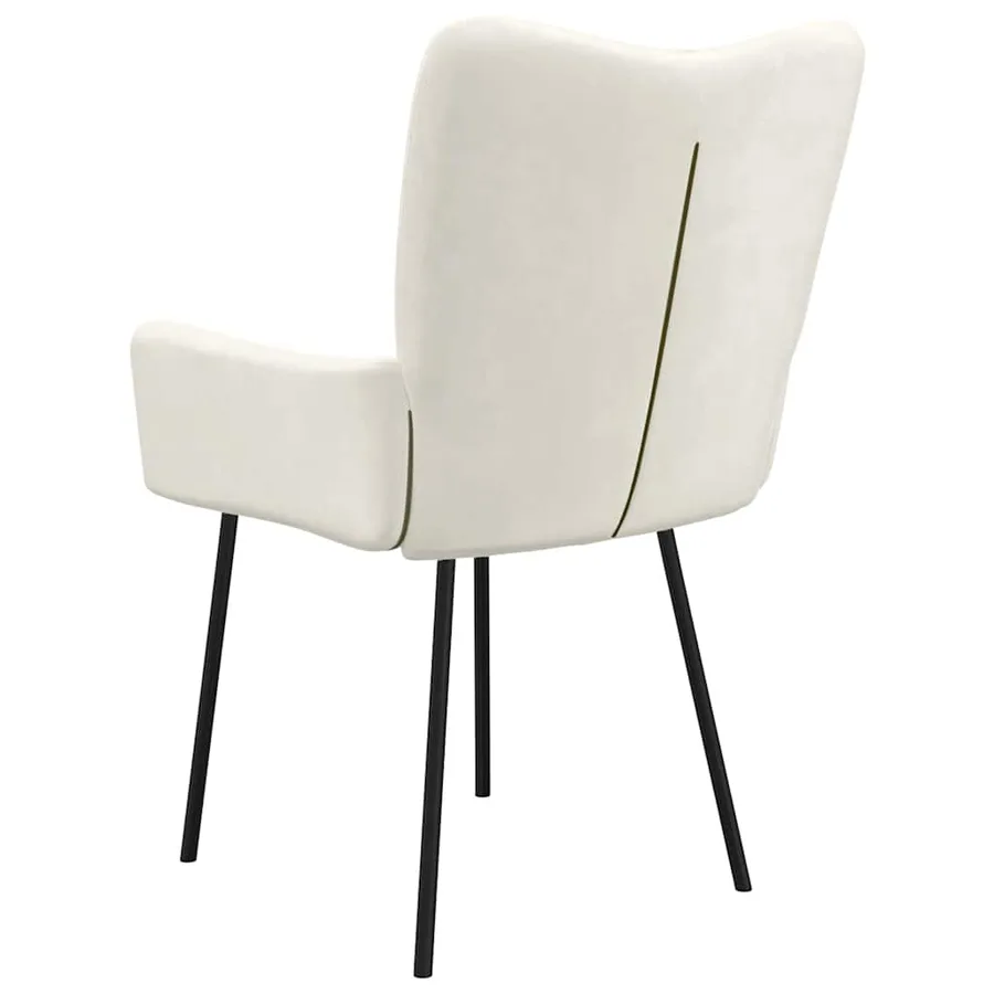 Chaises à manger lot de 2 Crème Velours - 8