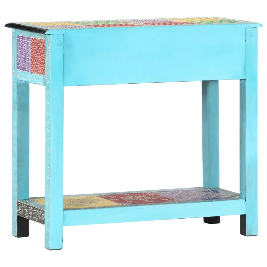 Table console peinte à la main 80x35x75 cm Bois de manguier - 4