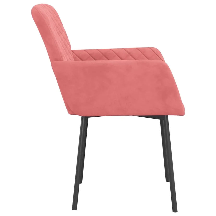 Chaises à manger lot de 2 Rose Velours - 5