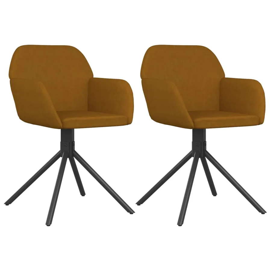 Chaises pivotantes à manger lot de 2 Marron Velours - 2