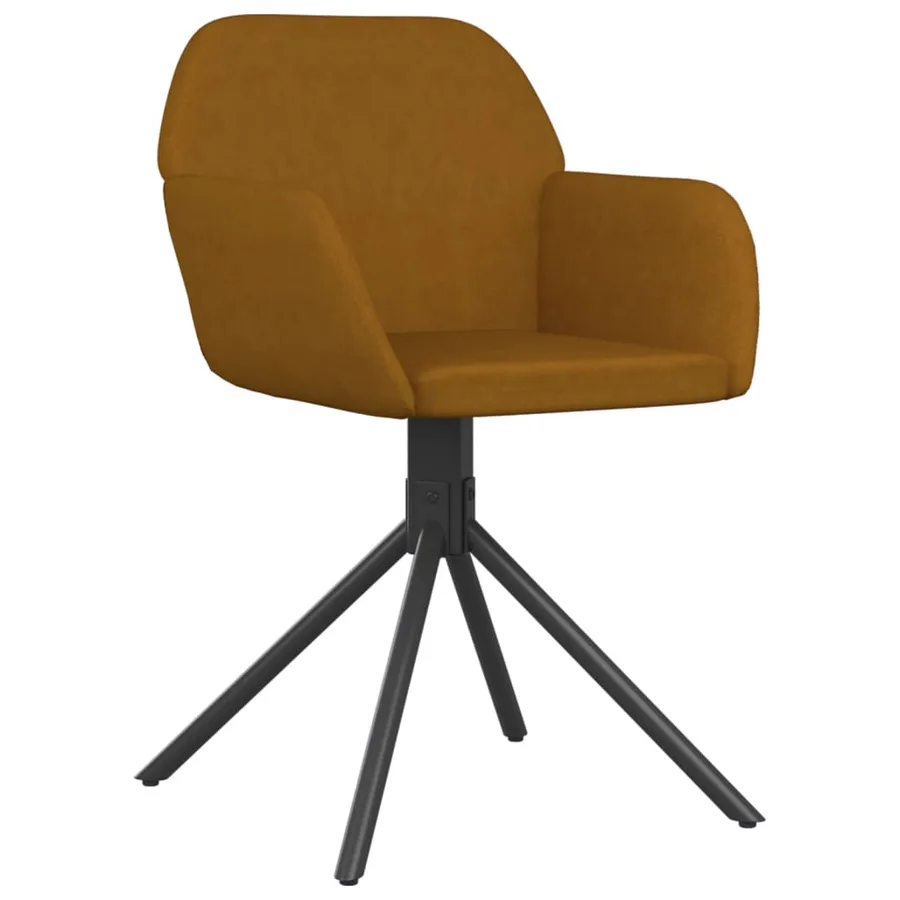 Chaises pivotantes à manger lot de 2 Marron Velours - 3