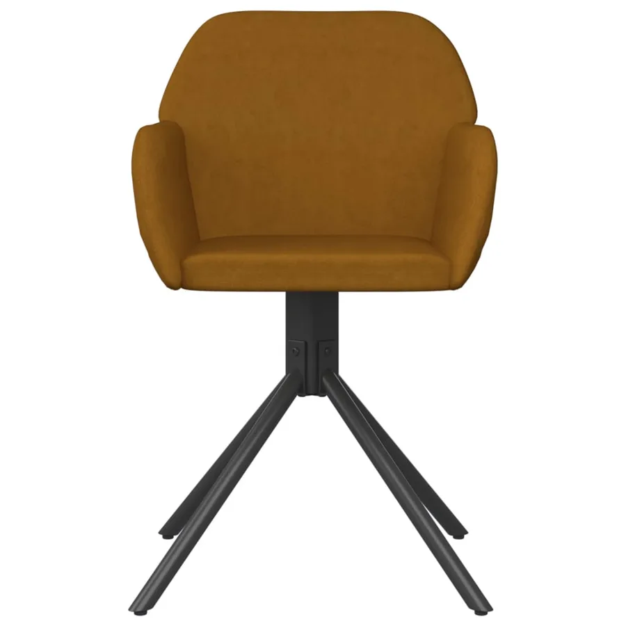 Chaises pivotantes à manger lot de 2 Marron Velours - 4