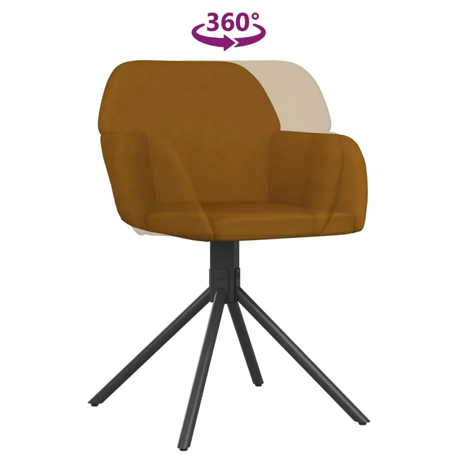 Chaises pivotantes à manger lot de 2 Marron Velours - 7