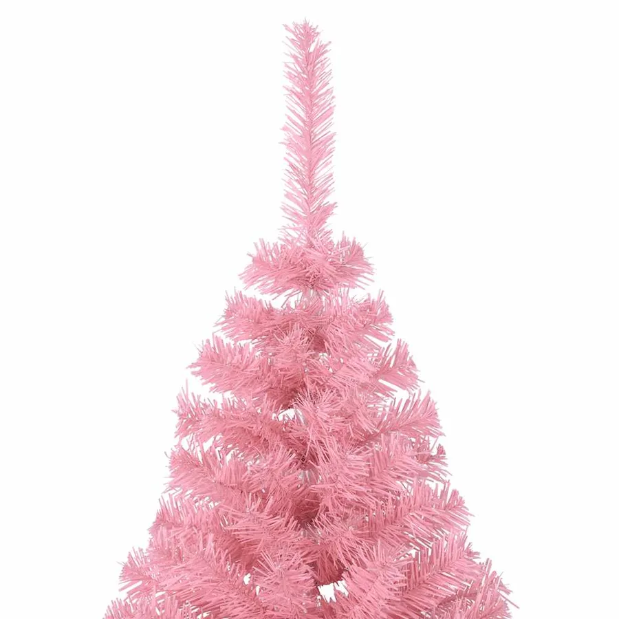 Demi sapin de Noël artificiel avec support Rose 210 cm PVC - 6