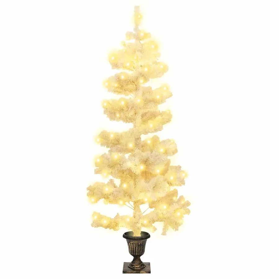 Arbre de Noël hélicoïdal pré-éclairé avec pot blanc 120 cm PVC - 2