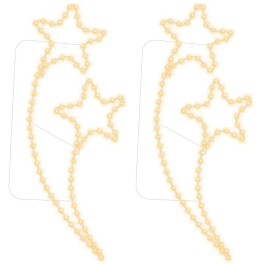 Guirlandes lumineuses en forme d'étoile 2 pcs Blanc chaud - 3