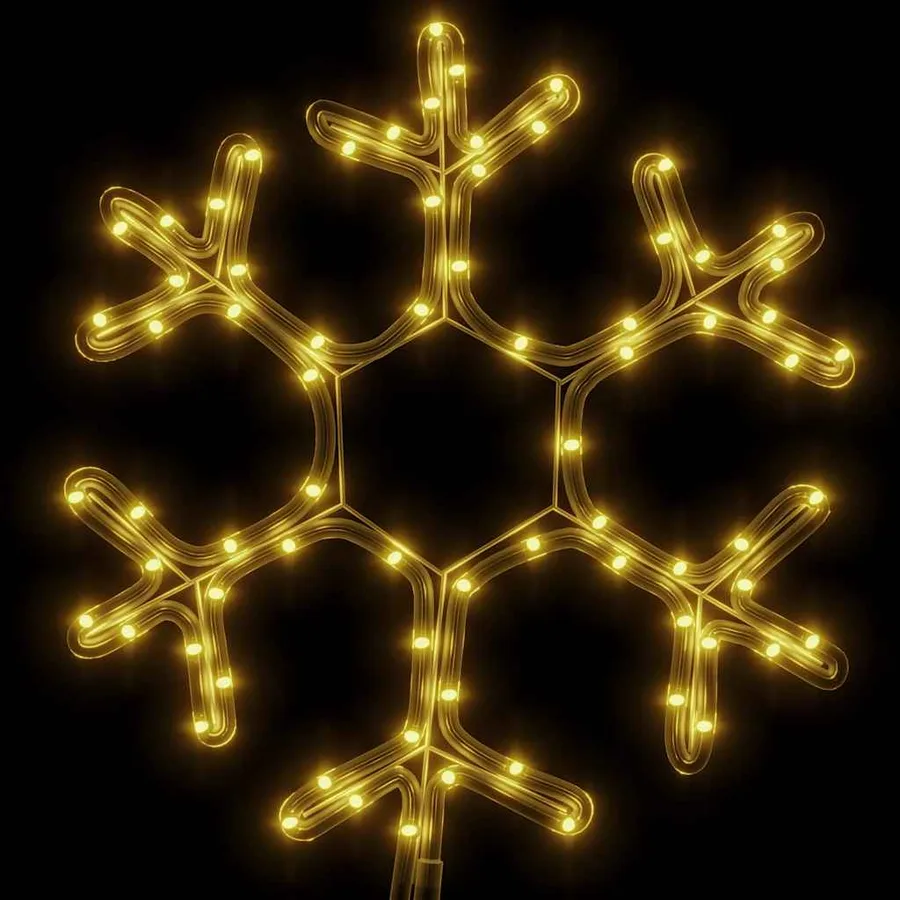 Figure de flocon de neige de Noël et 72 LED Blanc chaud 38x37cm - 3