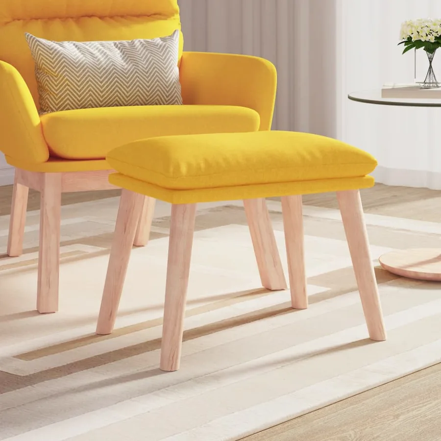 Repose-pied Jaune moutarde 45x29,5x35 cm Tissu