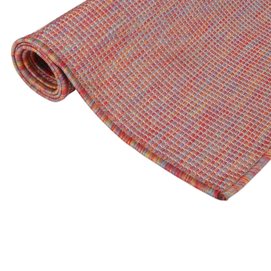 Tapis à tissage plat d'extérieur 80x250 cm Rouge - 3