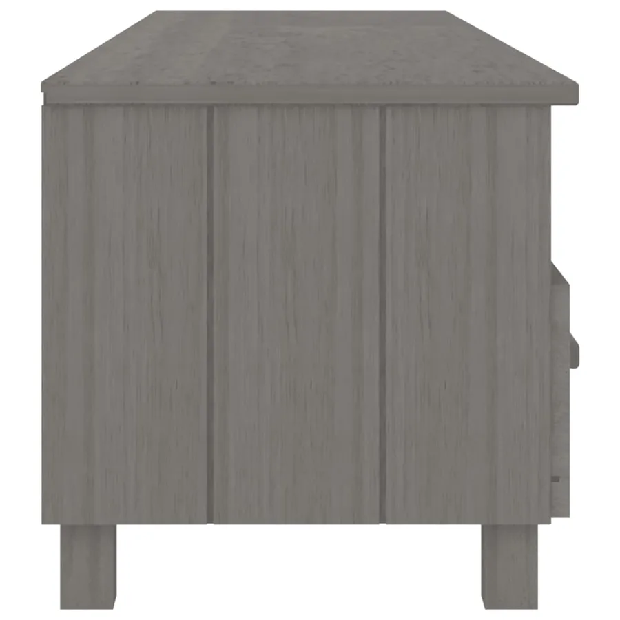 Meuble TV HAMAR Gris clair 158x40x40 cm Bois massif de pin - 4