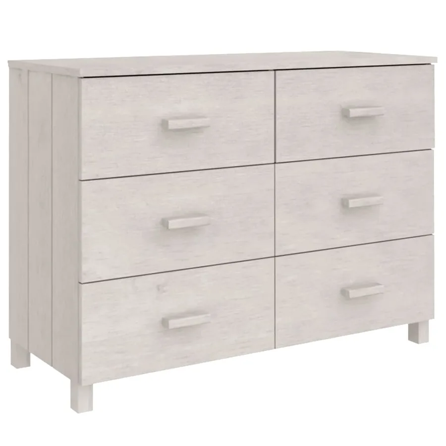 Buffet MOLDE Blanc 113x40x80 cm Bois massif de pin - 2
