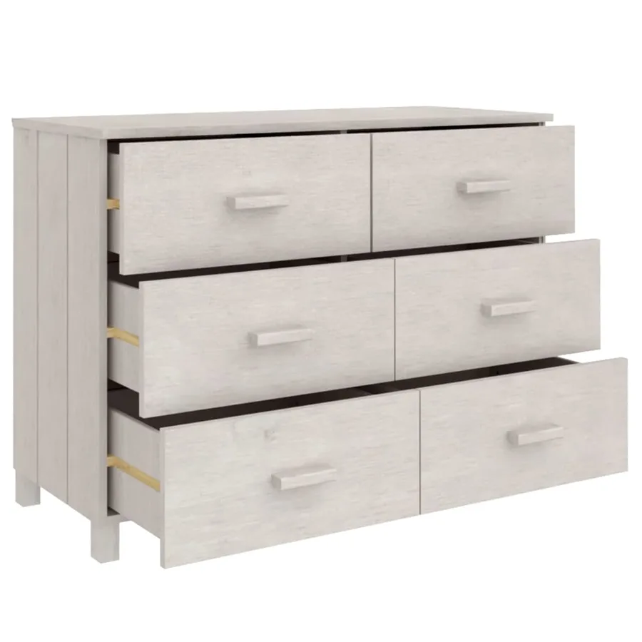 Buffet MOLDE Blanc 113x40x80 cm Bois massif de pin - 7