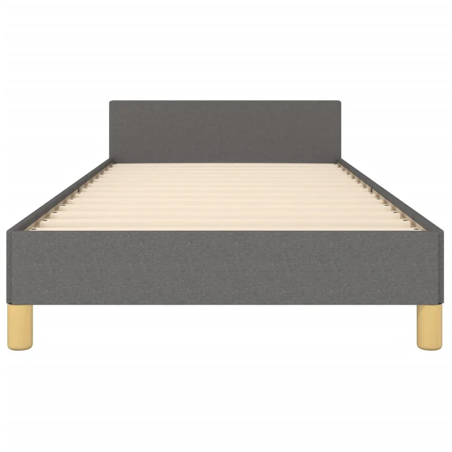 Cadre de lit sans matelas gris foncé 100x200 cm tissu - 6