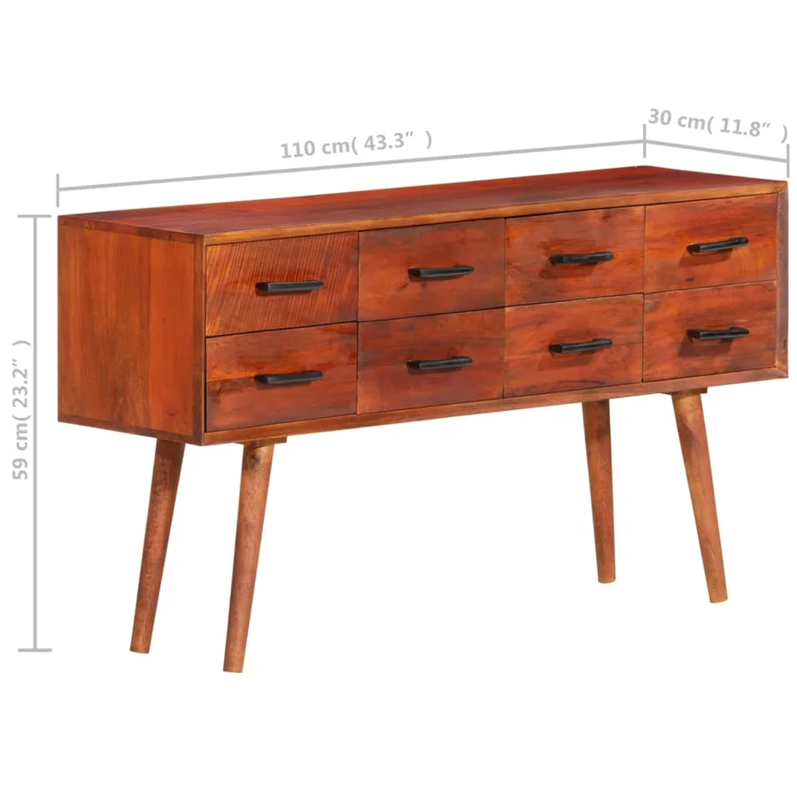 Buffet 110x30x59 cm Bois massif de manguier - 8