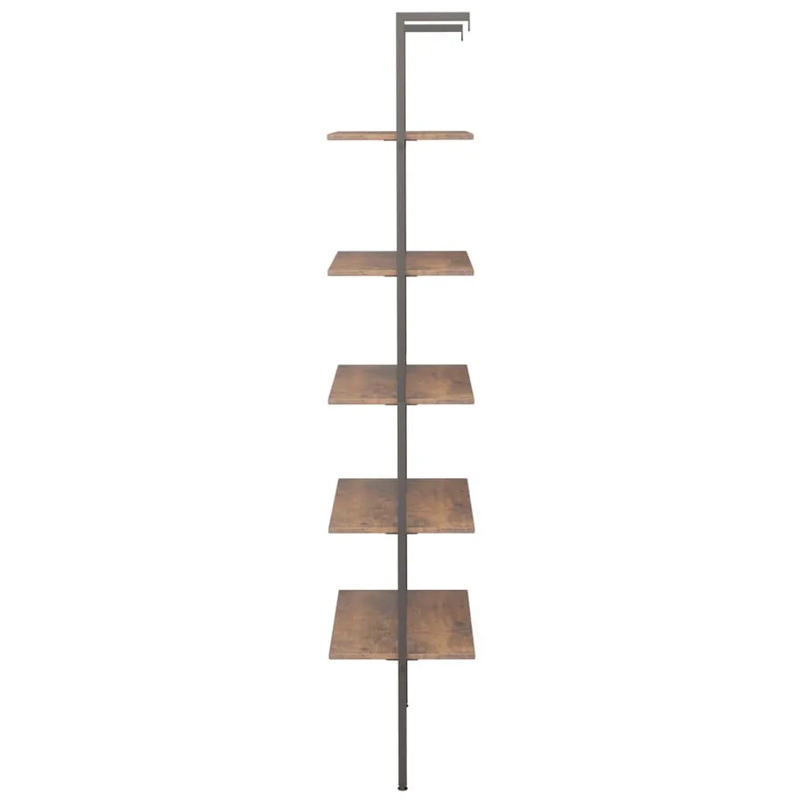 Étagère inclinée à 5 niveaux Marron foncé et noir 64x35x185 cm - 4