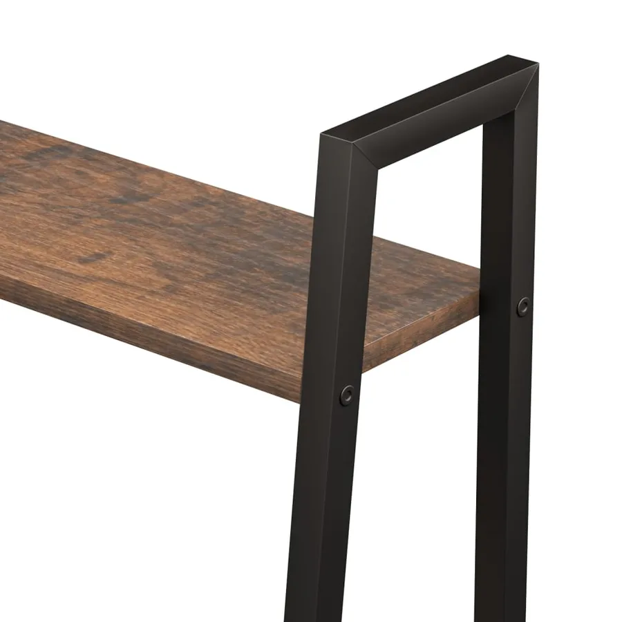 Étagère sur pied 4 niveaux Marron foncé et noir 56x35x140 cm - 7