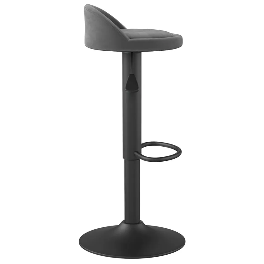 Tabourets de bar lot de 2 gris foncé velours - 5