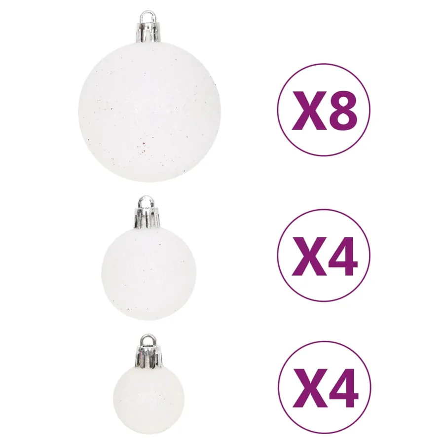 Ensemble de boules de Noël 64 pcs Rouge et blanc - 11