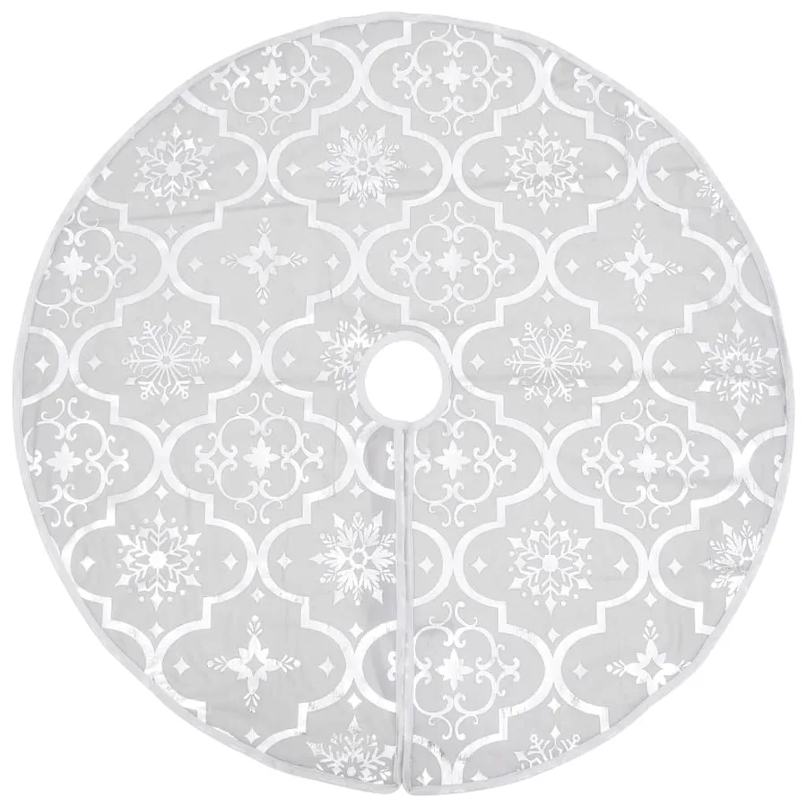 Jupe de sapin de Noël de luxe avec chaussette Blanc 122cm Tissu - 3