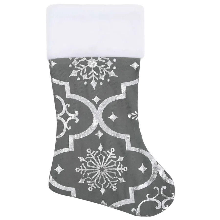 Jupe de sapin de Noël de luxe avec chaussette Gris 90 cm Tissu - 4