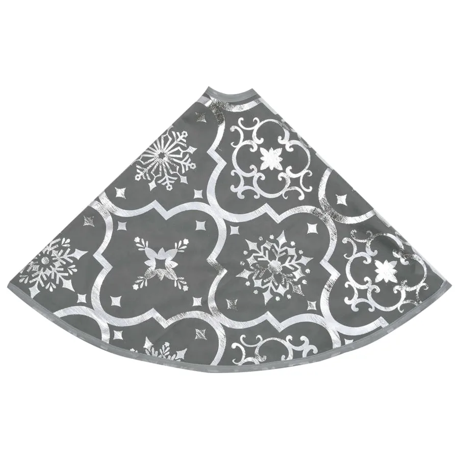 Jupe de sapin de Noël de luxe avec chaussette Gris 90 cm Tissu - 5
