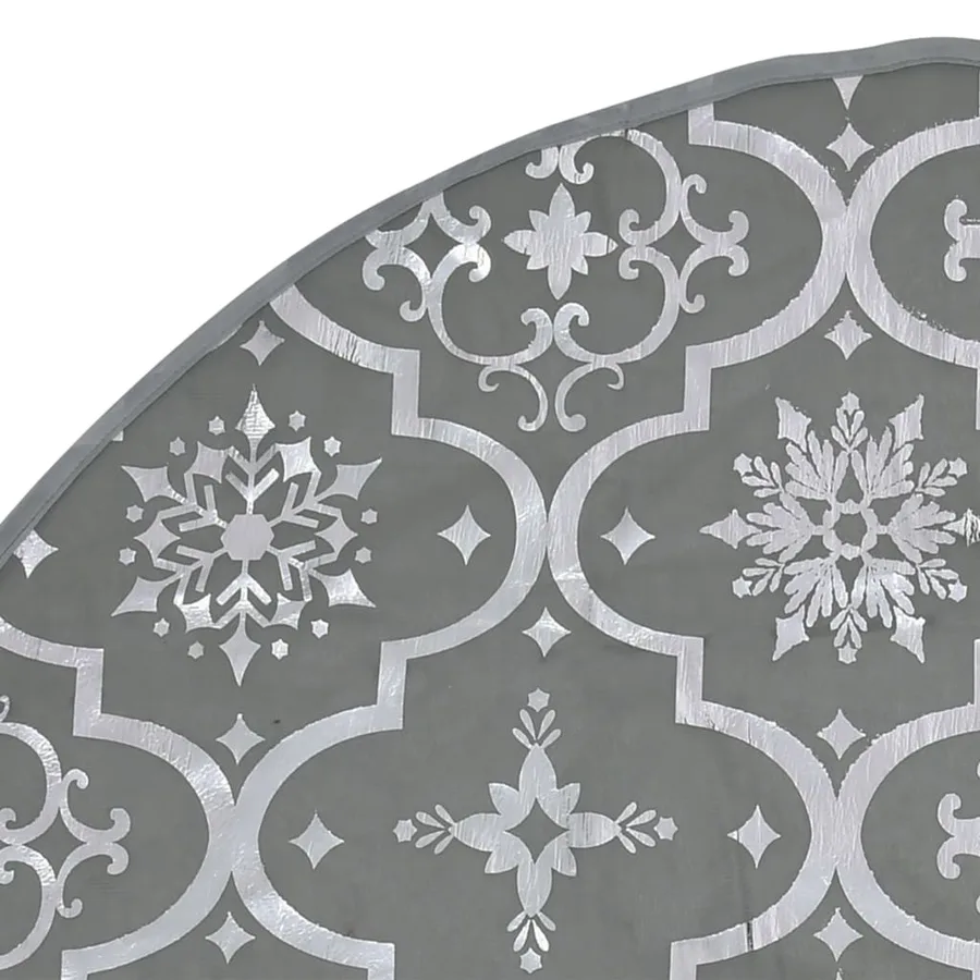 Jupe de sapin de Noël de luxe avec chaussette Gris 90 cm Tissu - 6