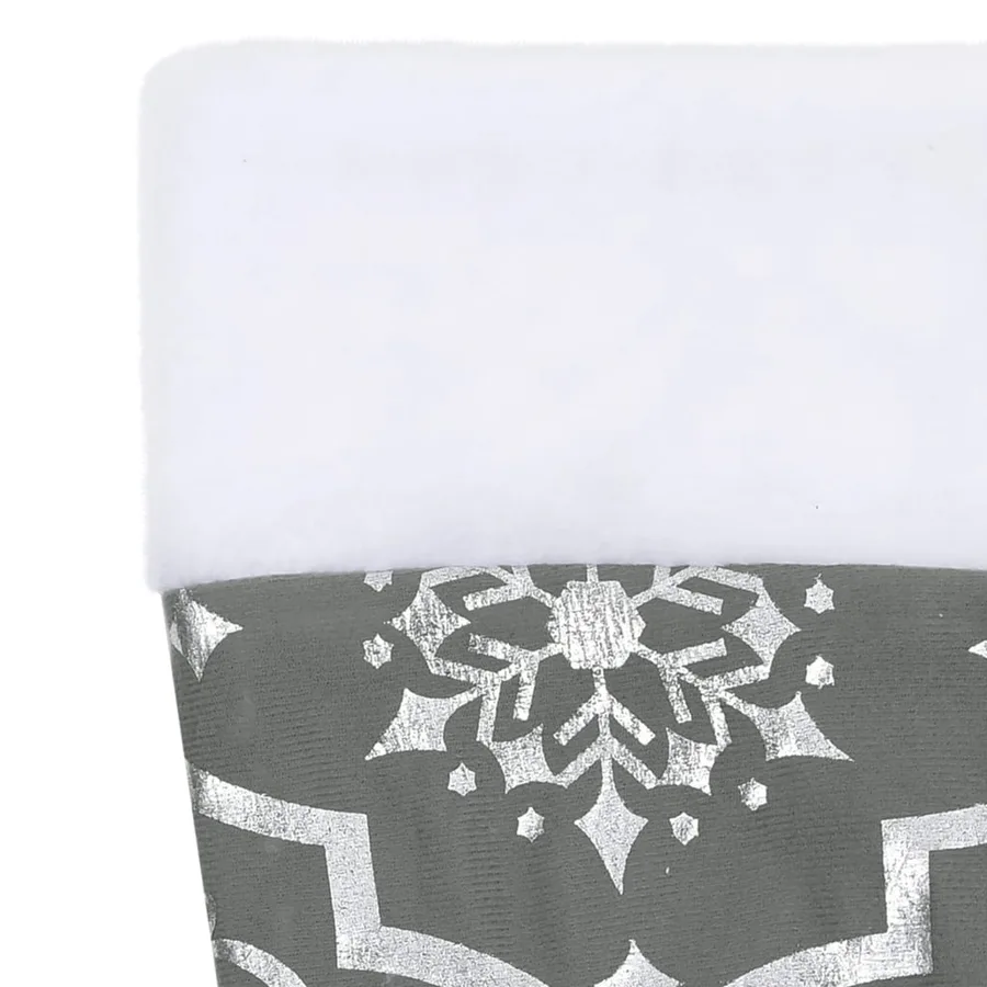 Jupe de sapin de Noël de luxe avec chaussette Gris 90 cm Tissu - 7