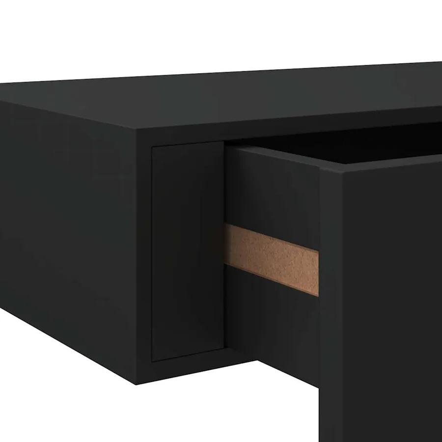 Étagère à tiroir murale noir 40x23,5x10 cm MDF - 10