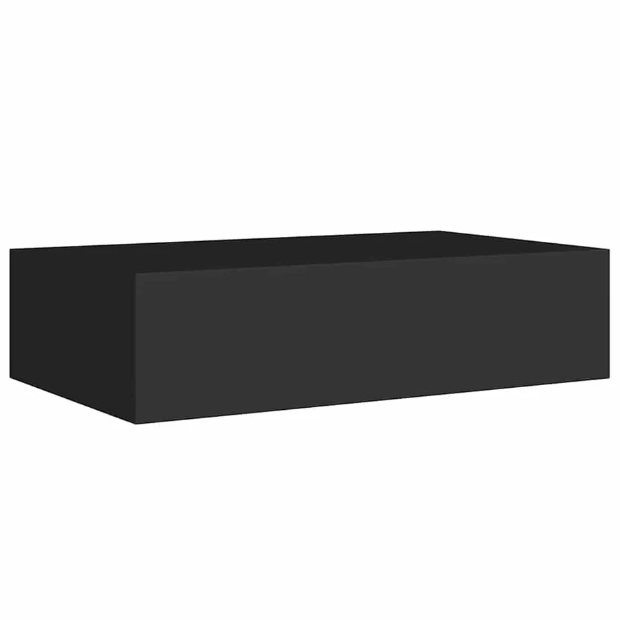 Étagère à tiroir murale noir 40x23,5x10 cm MDF - 5
