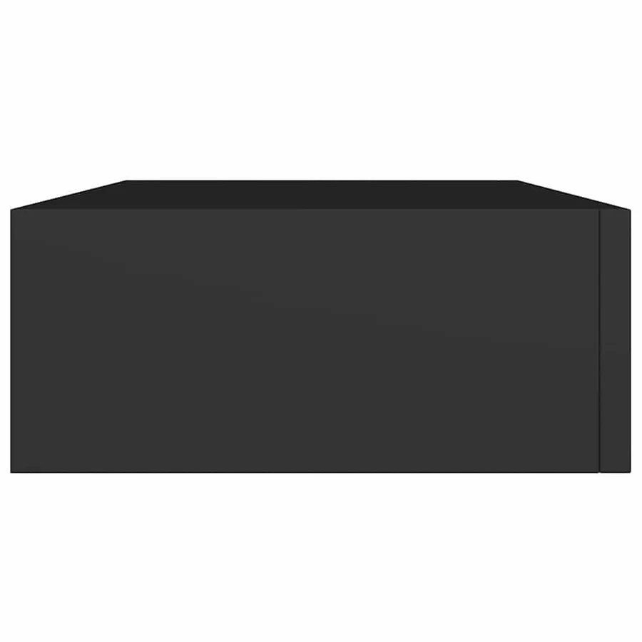 Étagère à tiroir murale noir 40x23,5x10 cm MDF - 7