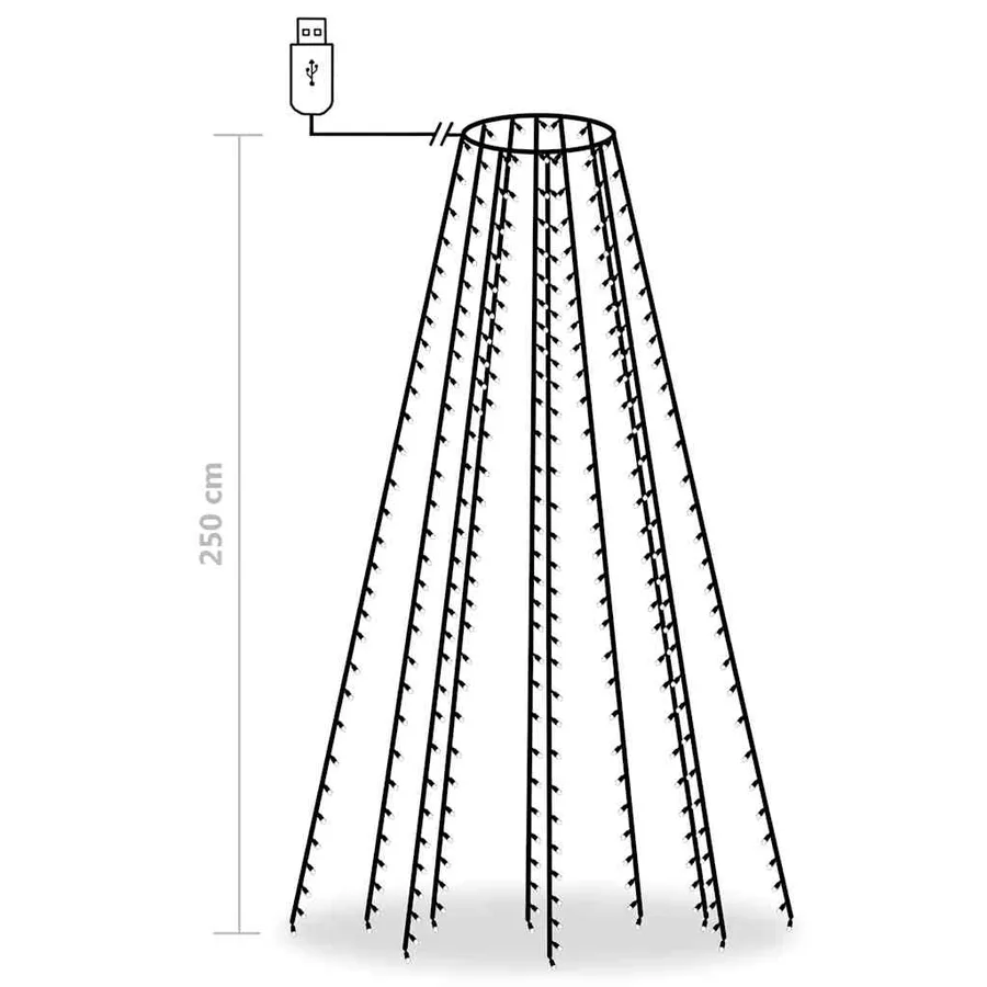 Guirlande lumineuse d'arbre de Noël 250 LED colorées 250 cm - 8