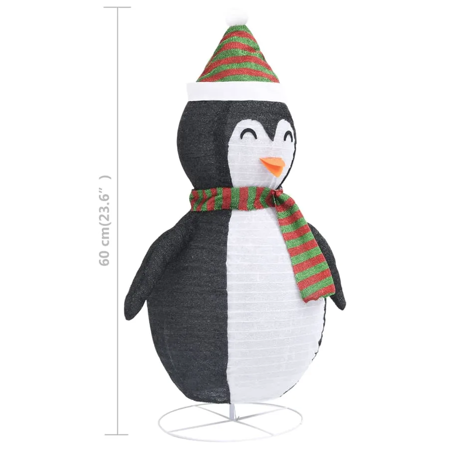 Décoration de Noël pingouin à LED Tissu de luxe 60 cm - 10