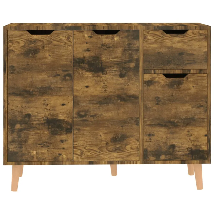 Buffet chêne fumé 90x30x72 cm bois d'ingénierie - 3
