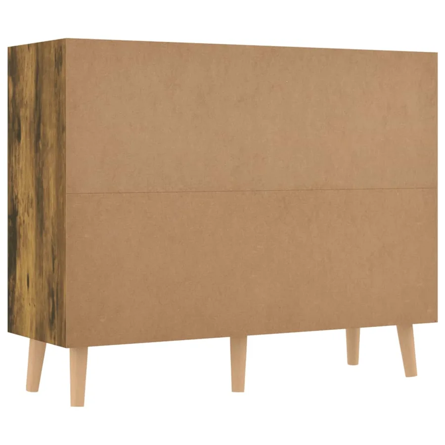 Buffet chêne fumé 90x30x72 cm bois d'ingénierie - 5