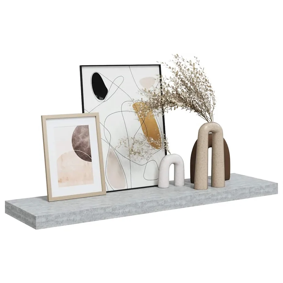 Étagère murale flottante Gris béton 90x23,5x3,8 cm MDF - 5