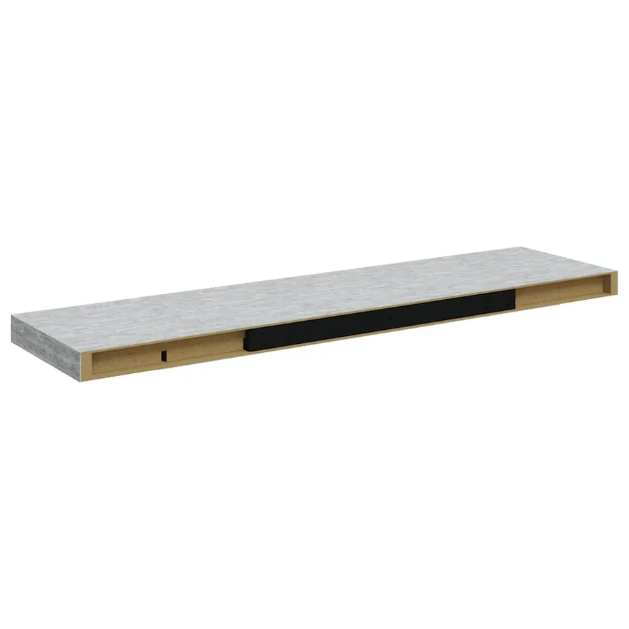 Étagère murale flottante Gris béton 90x23,5x3,8 cm MDF - 8