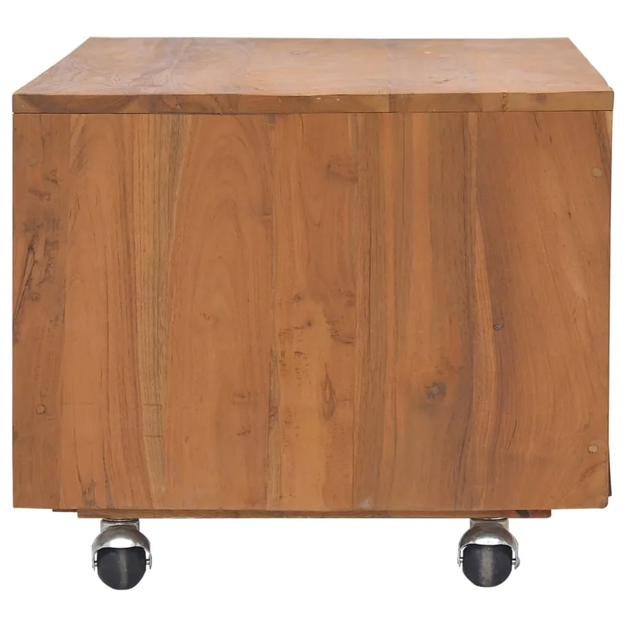 Meuble TV avec roues 80x50x42 cm Bois de teck solide - 5