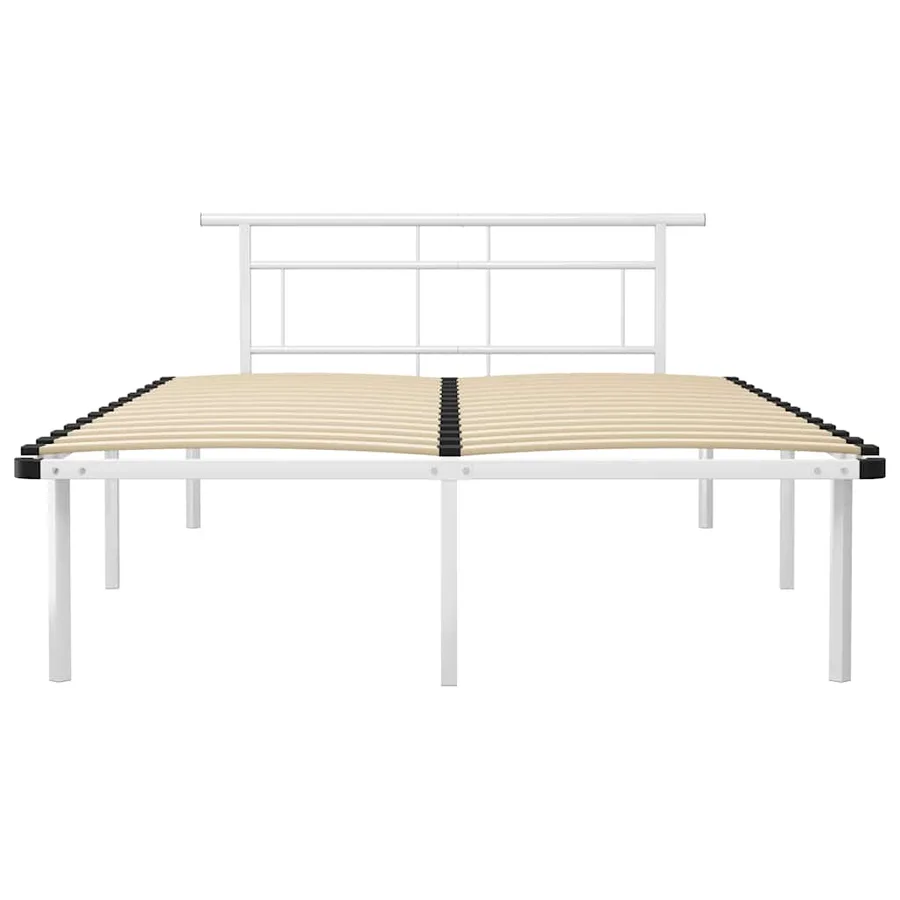 Cadre de lit sans matelas blanc métal 140x200 cm - 3