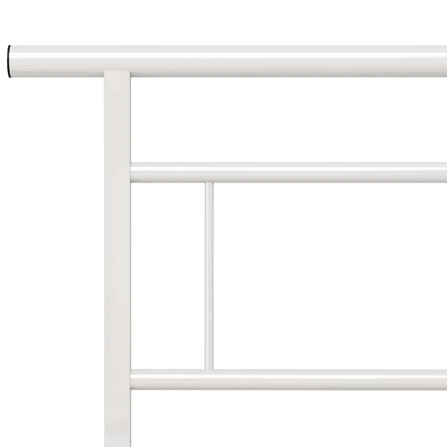 Cadre de lit sans matelas blanc métal 140x200 cm - 5
