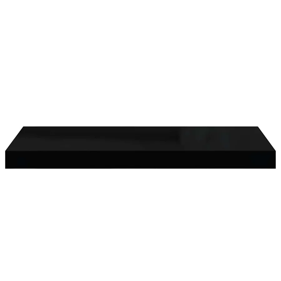 Étagère murale flottante 2 pcs Noir brillant 60x23,5x3,8 cm MDF - 6