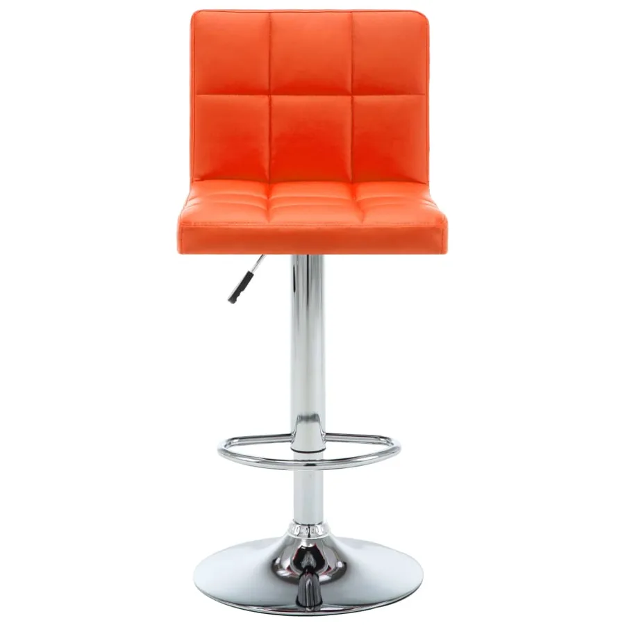 Tabourets de bar lot de 2 orange similicuir - 3