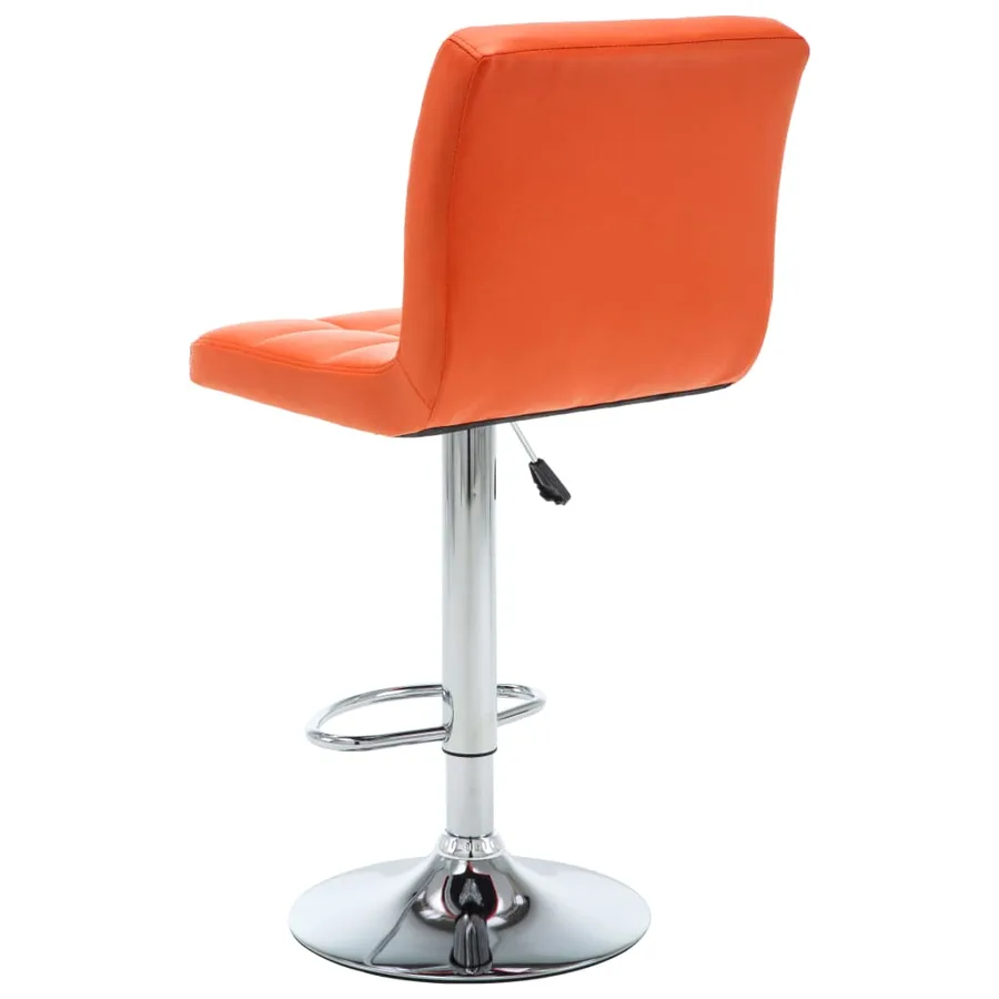 Tabourets de bar lot de 2 orange similicuir - 5