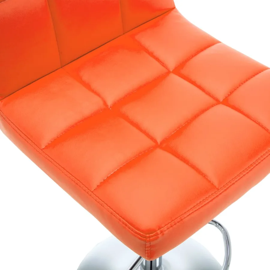 Tabourets de bar lot de 2 orange similicuir - 6
